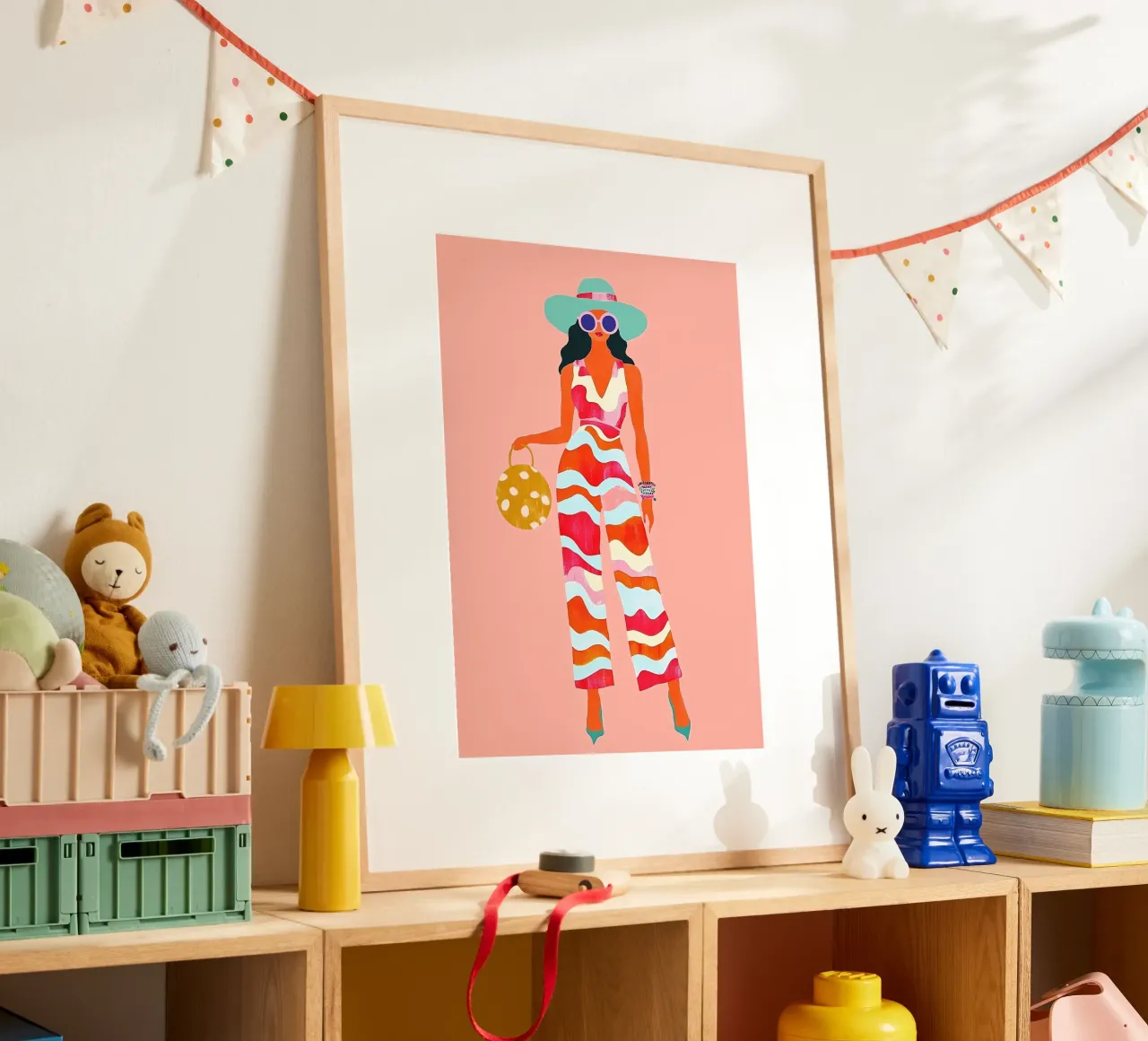 Psychedelischer Wave-Overall: Retro 70s Groovy Maximalist Art Hahnemühle von dawnthesea