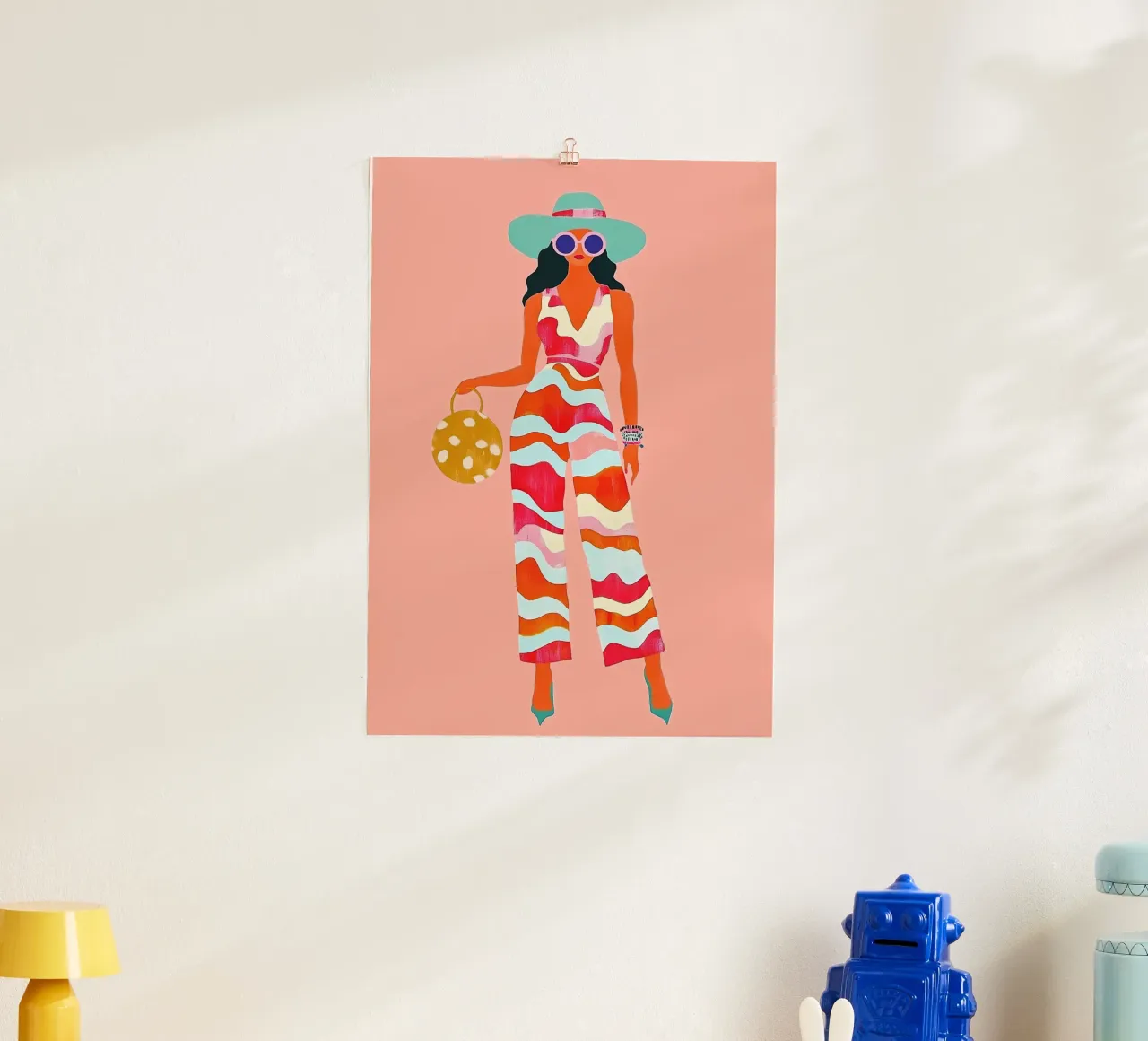 Psychedelischer Wave-Overall: Retro 70s Groovy Maximalist Art Hahnemühle von dawnthesea