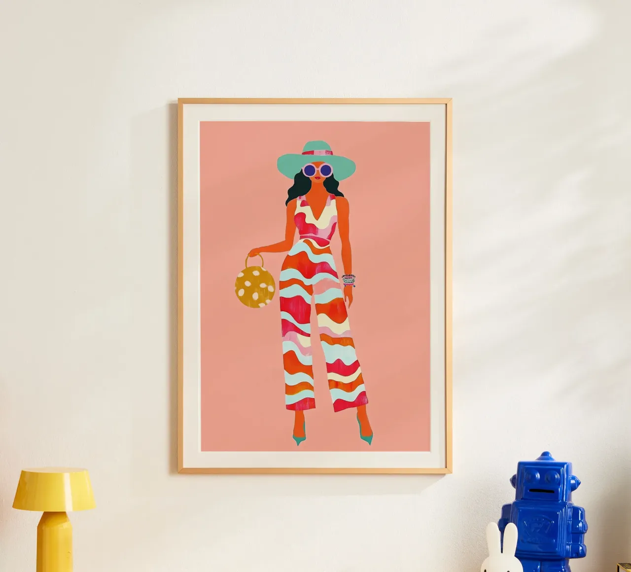 Psychedelischer Wave-Overall: Retro 70s Groovy Maximalist Art Hahnemühle von dawnthesea