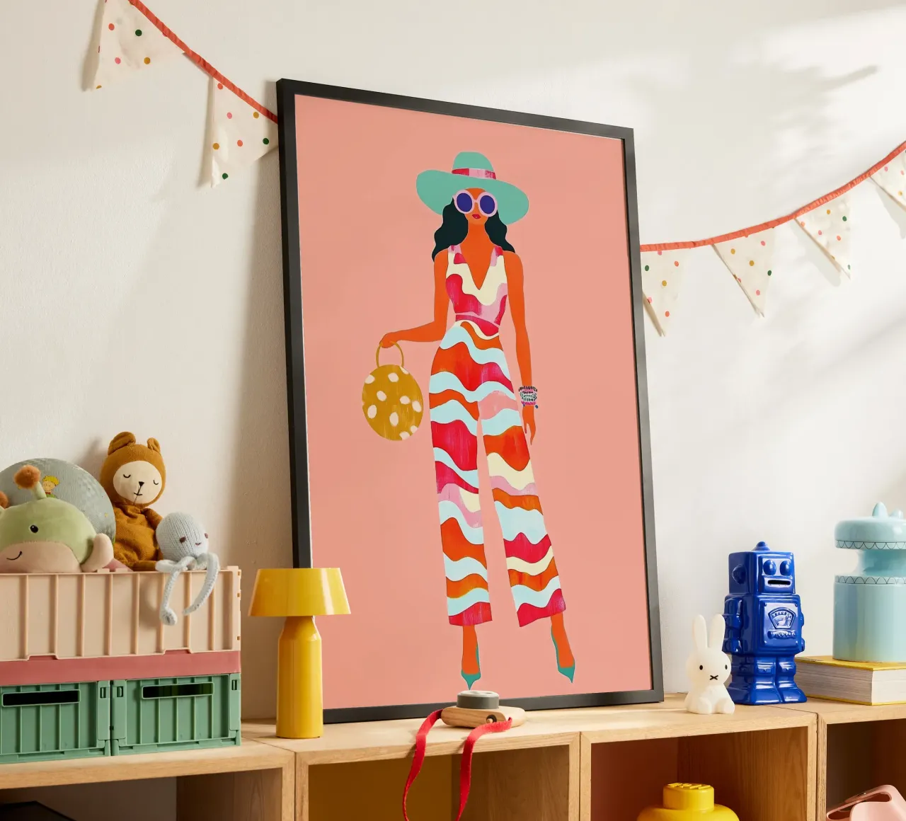 Psychedelischer Wave-Overall: Retro 70s Groovy Maximalist Art Hahnemühle von dawnthesea