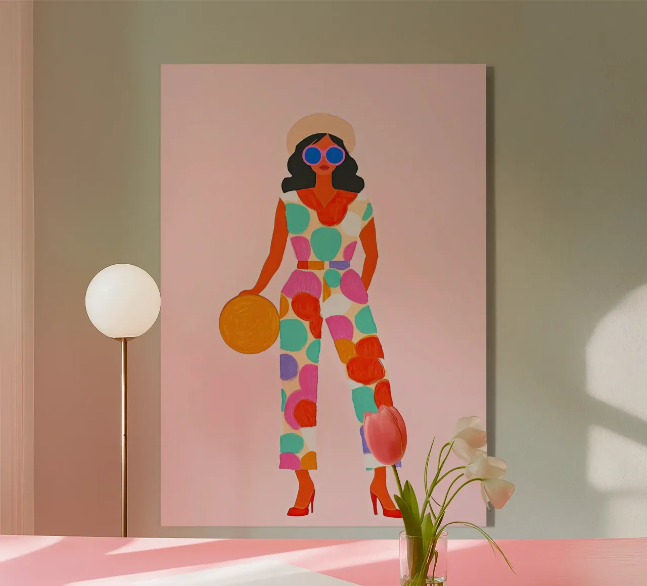 Mono Retro Blob Pop Art: Teal & Orange Maximalist Chic metacrilato de dawnthesea