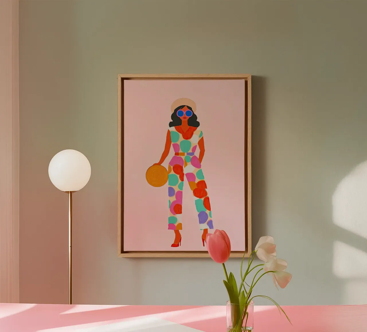 Retro Blob Jumpsuit Pop Art: Teal & Orange Maximalist Chic canvas by dawnthesea