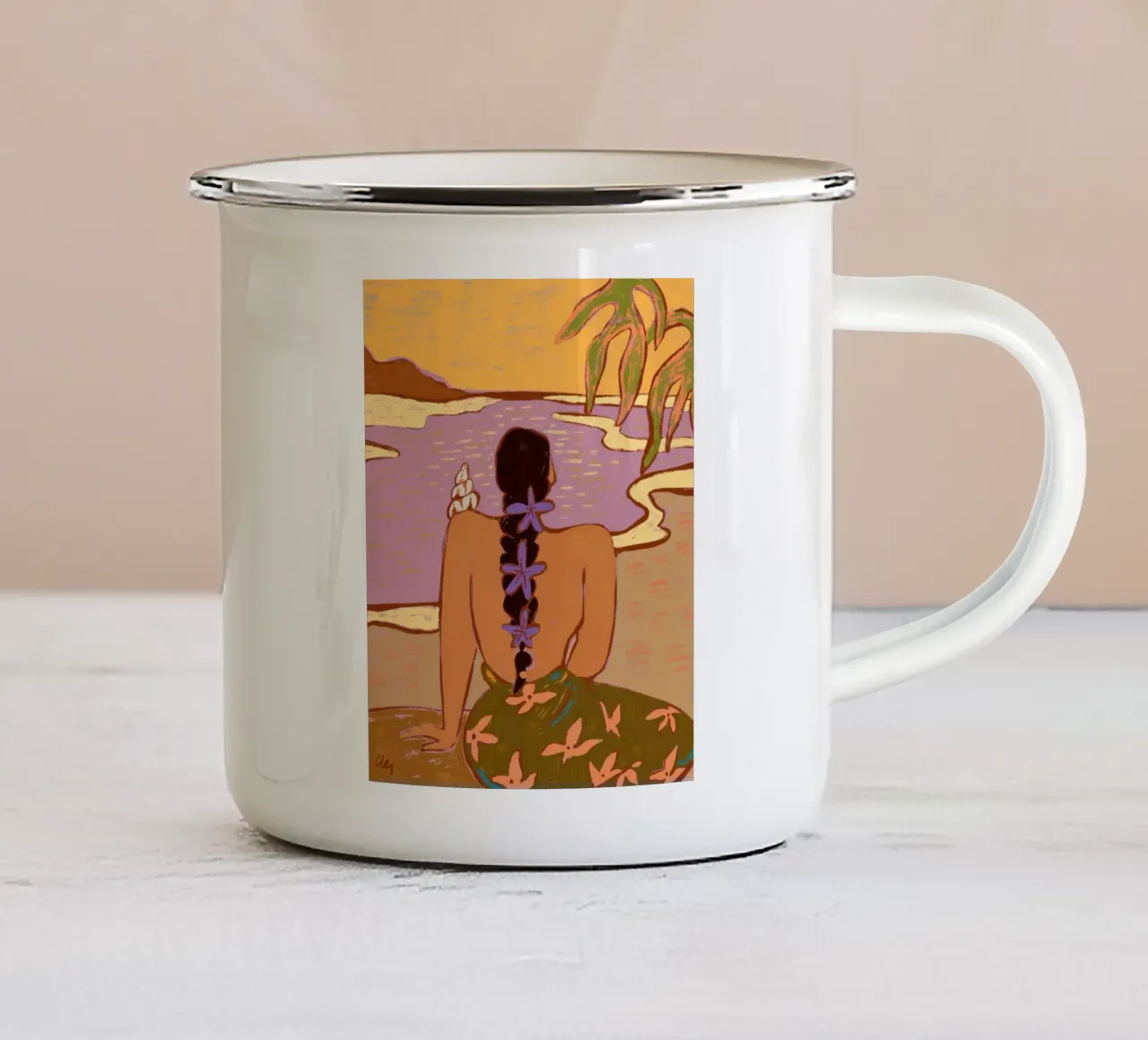 Il mare chiama tazza in smalto da Arty Guava