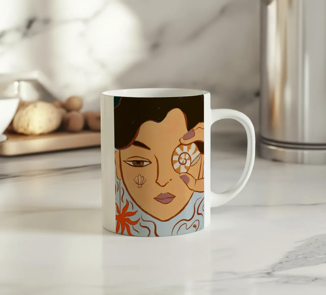 Visione della conchiglia tazza in ceramica da Arty Guava