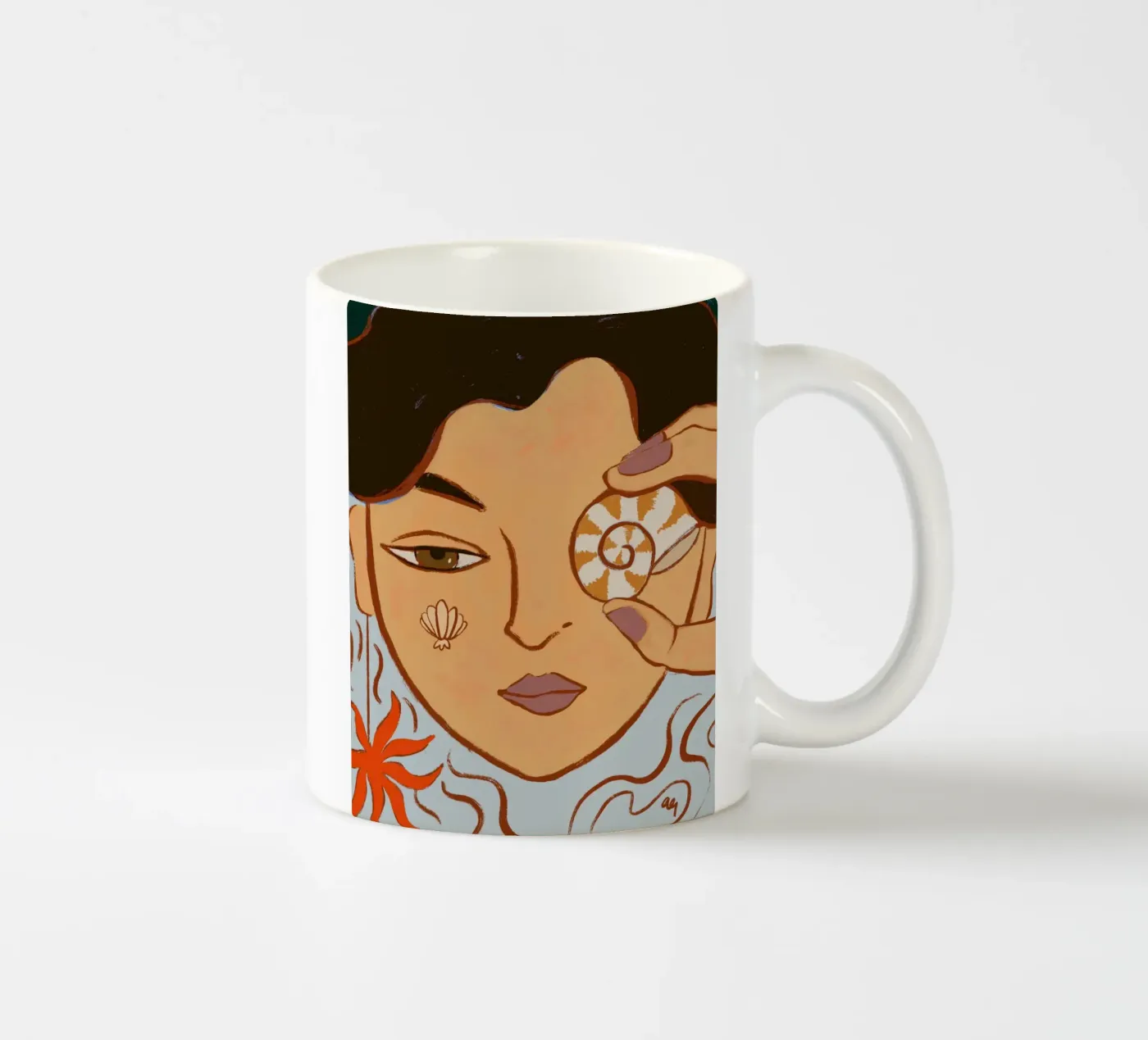 Shell Vision ceramic mug by Arty Guava