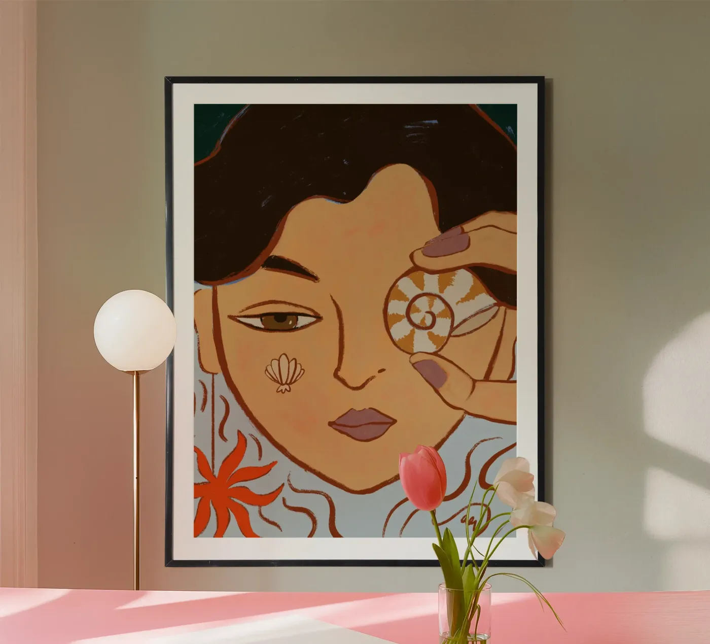 Visione della conchiglia poster da Arty Guava