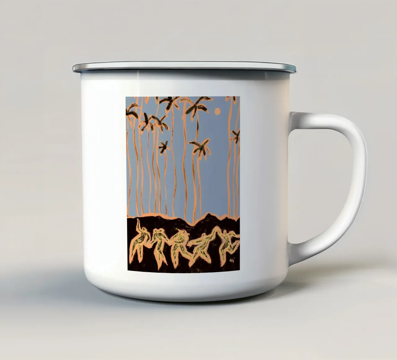 La danza della natura tazza in smalto da Arty Guava