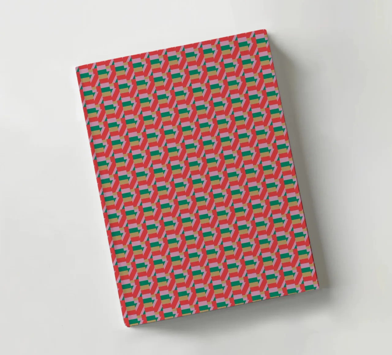 Geometric Pattern with Red and Green notebook by Life of Pie