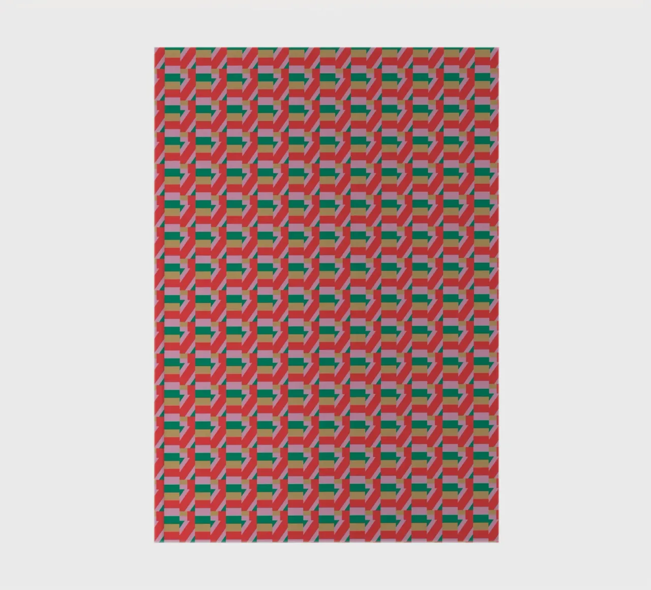 Geometric Pattern with Red and Green notebook by Life of Pie