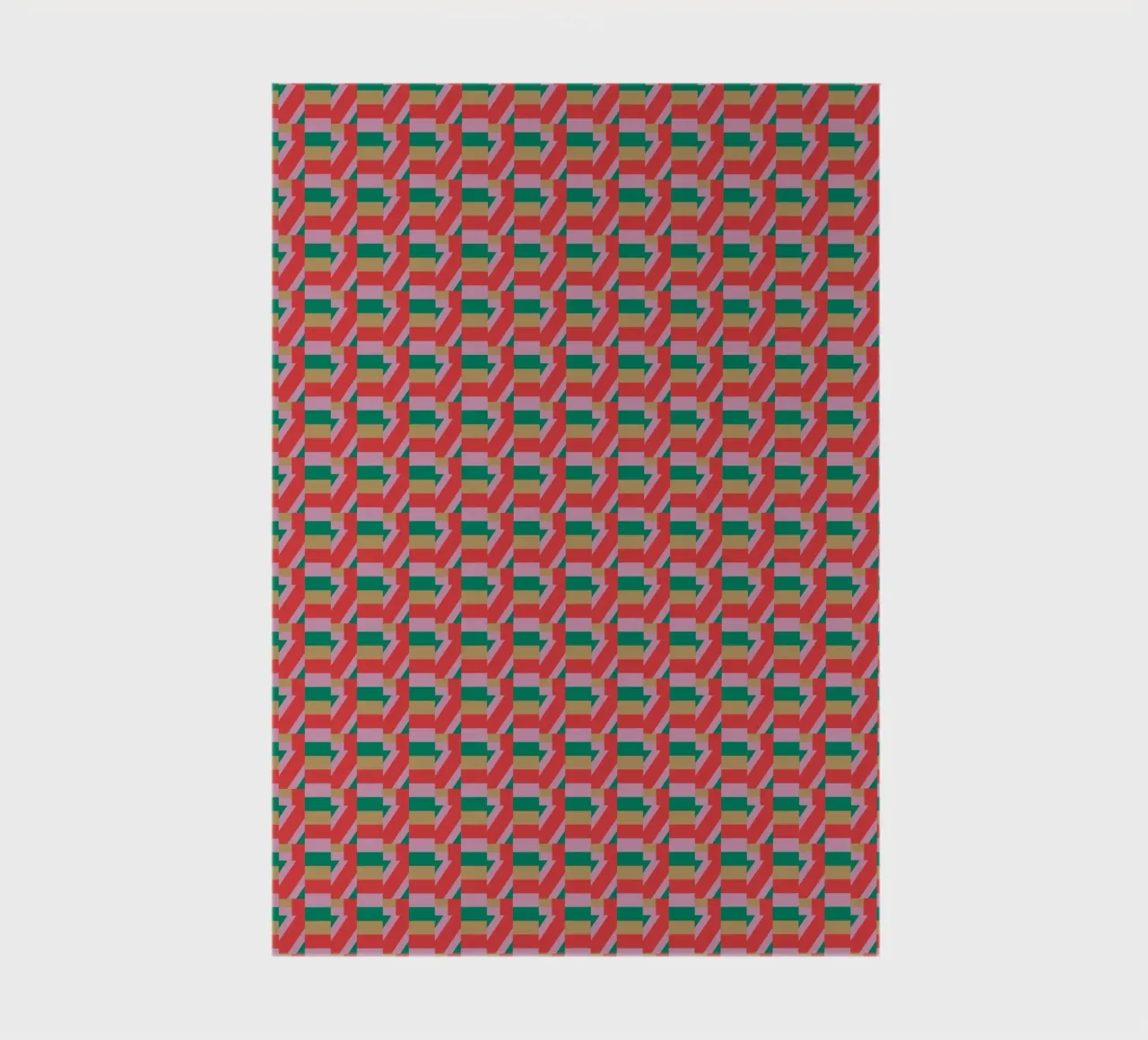 Geometric Pattern with Red and Green notebook by Life of Pie
