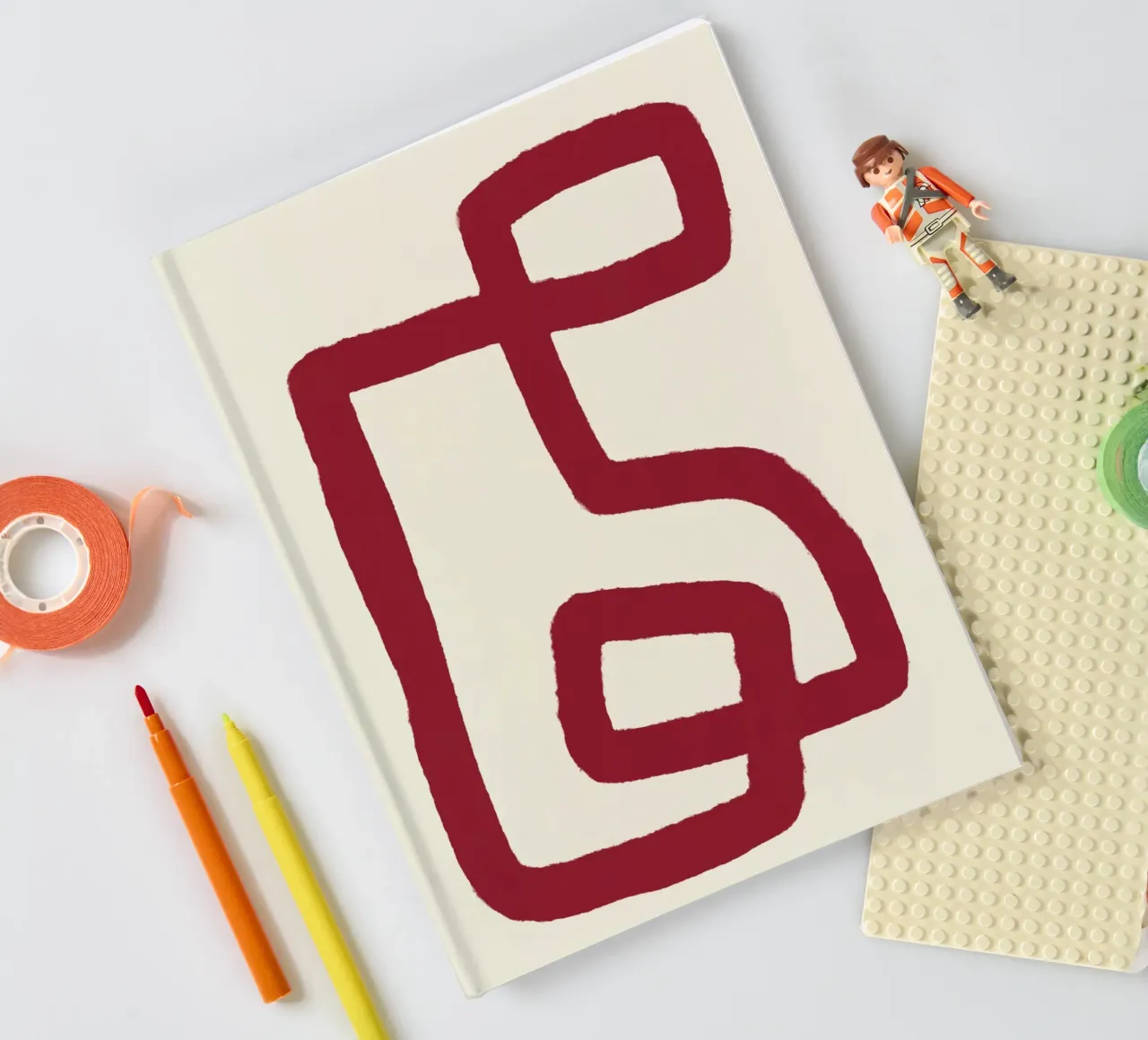 Abstrakte rote Linie Design Notizbuch von Life of Pie