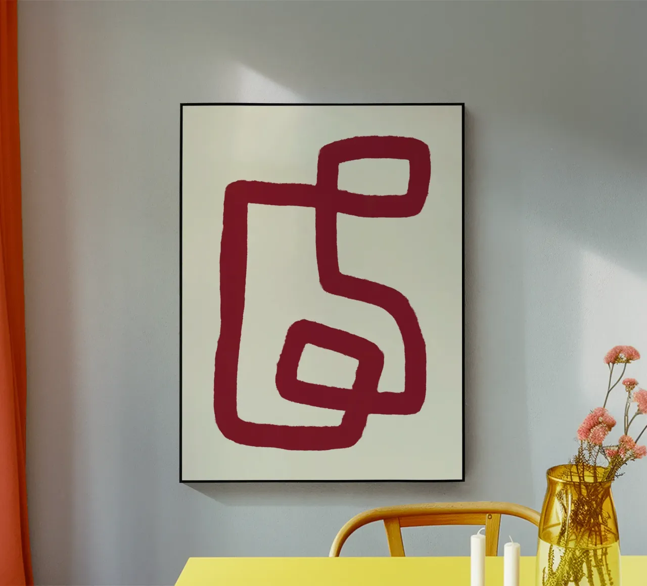 Linea rossa astratta di design plexiglass da Life of Pie