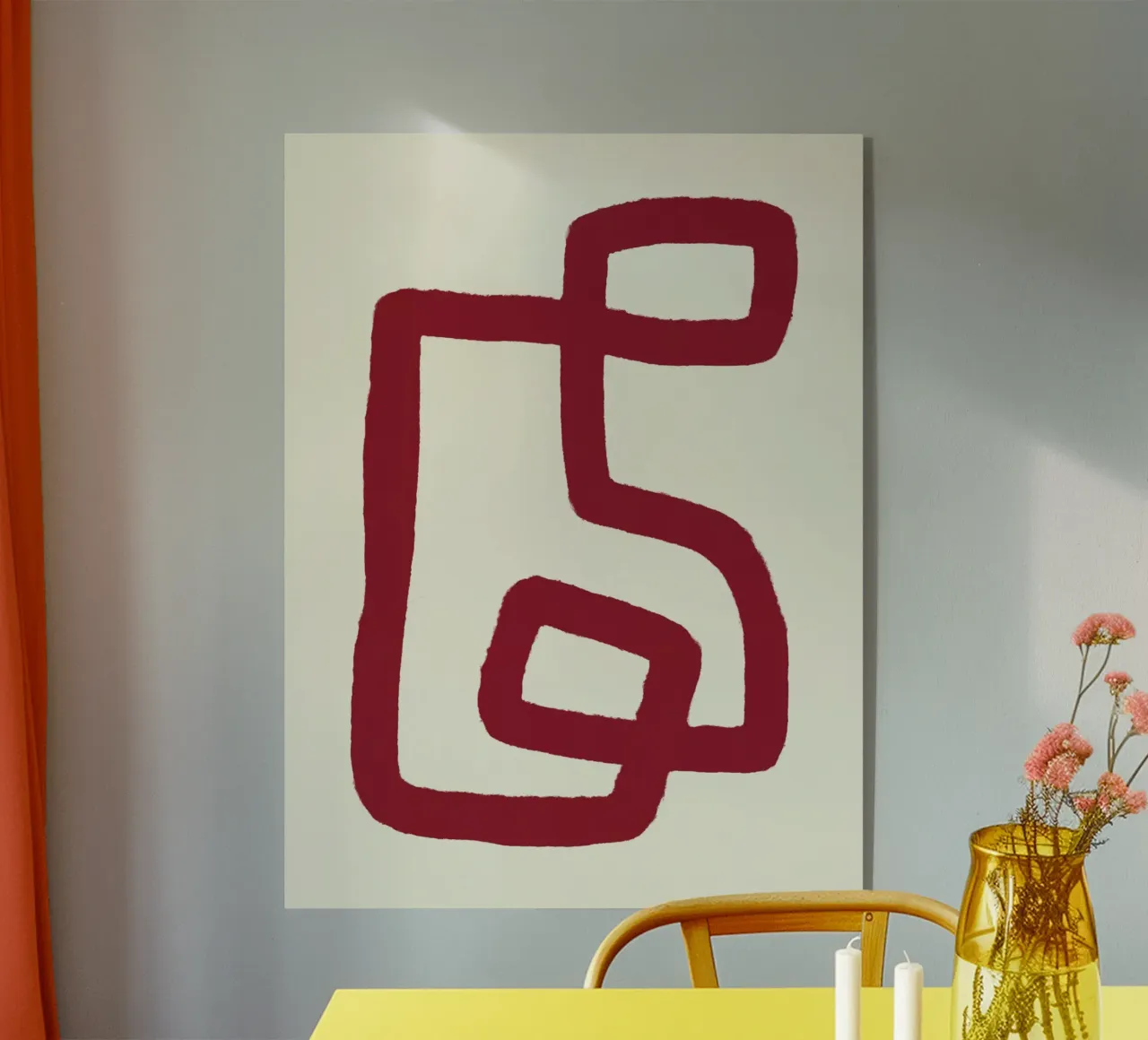Linea rossa astratta di design plexiglass da Life of Pie