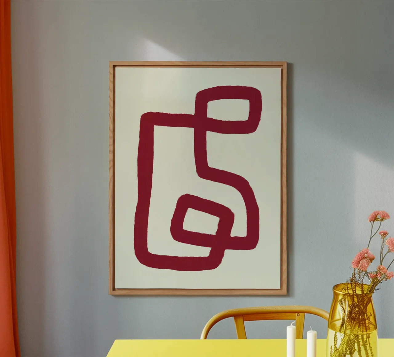 Linea rossa astratta di design alluminio dibond da Life of Pie