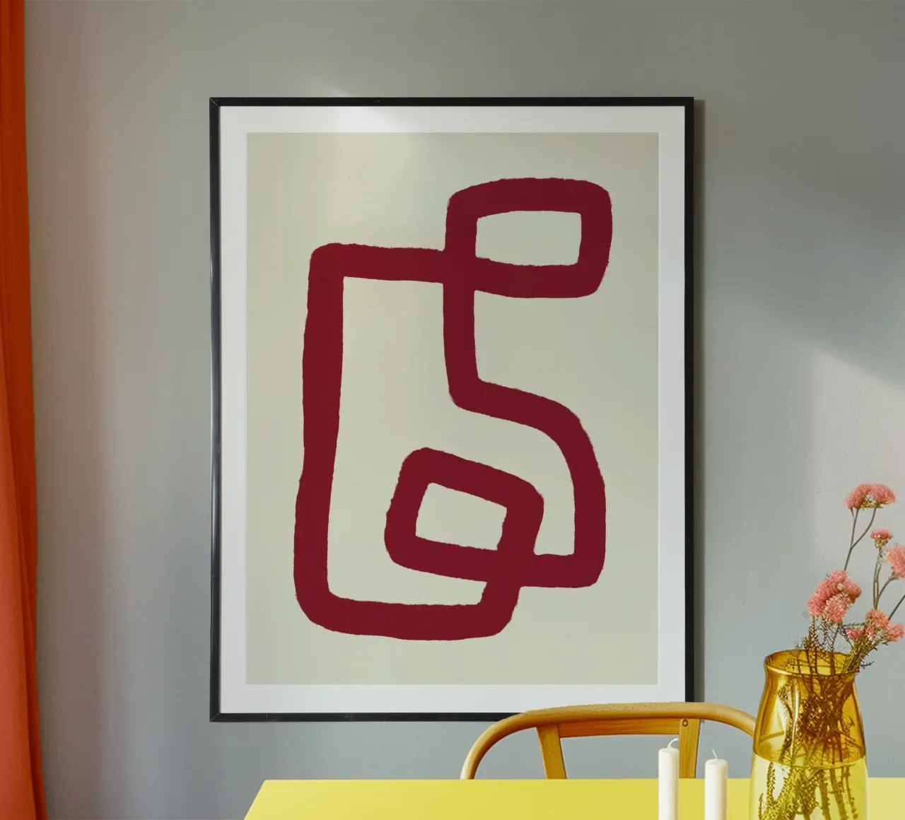 Linea rossa astratta di design poster da Life of Pie