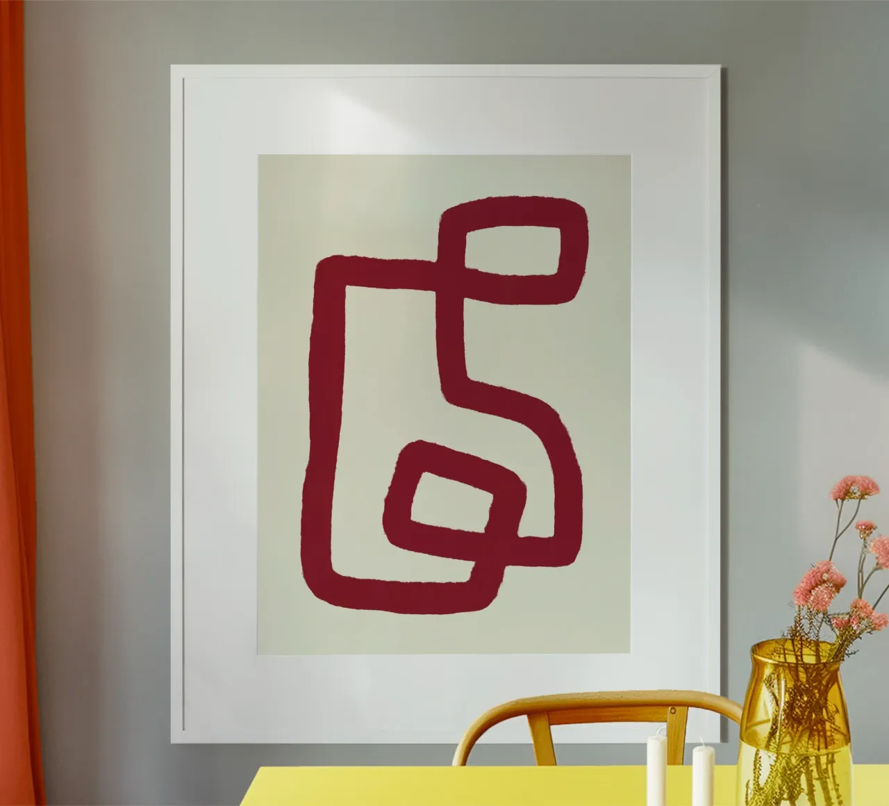 Linea rossa astratta di design poster da Life of Pie