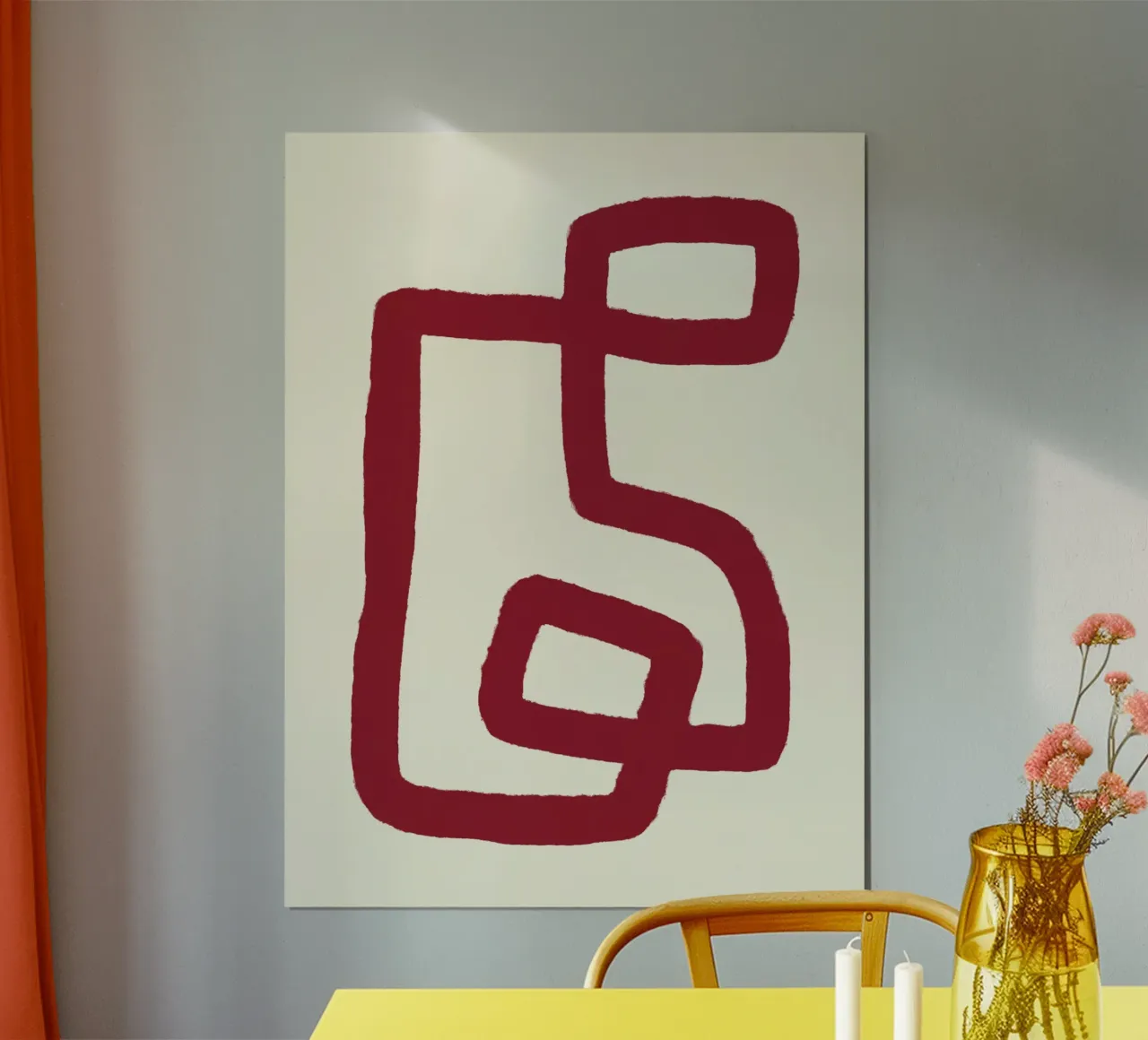 Linea rossa astratta di design poster da Life of Pie