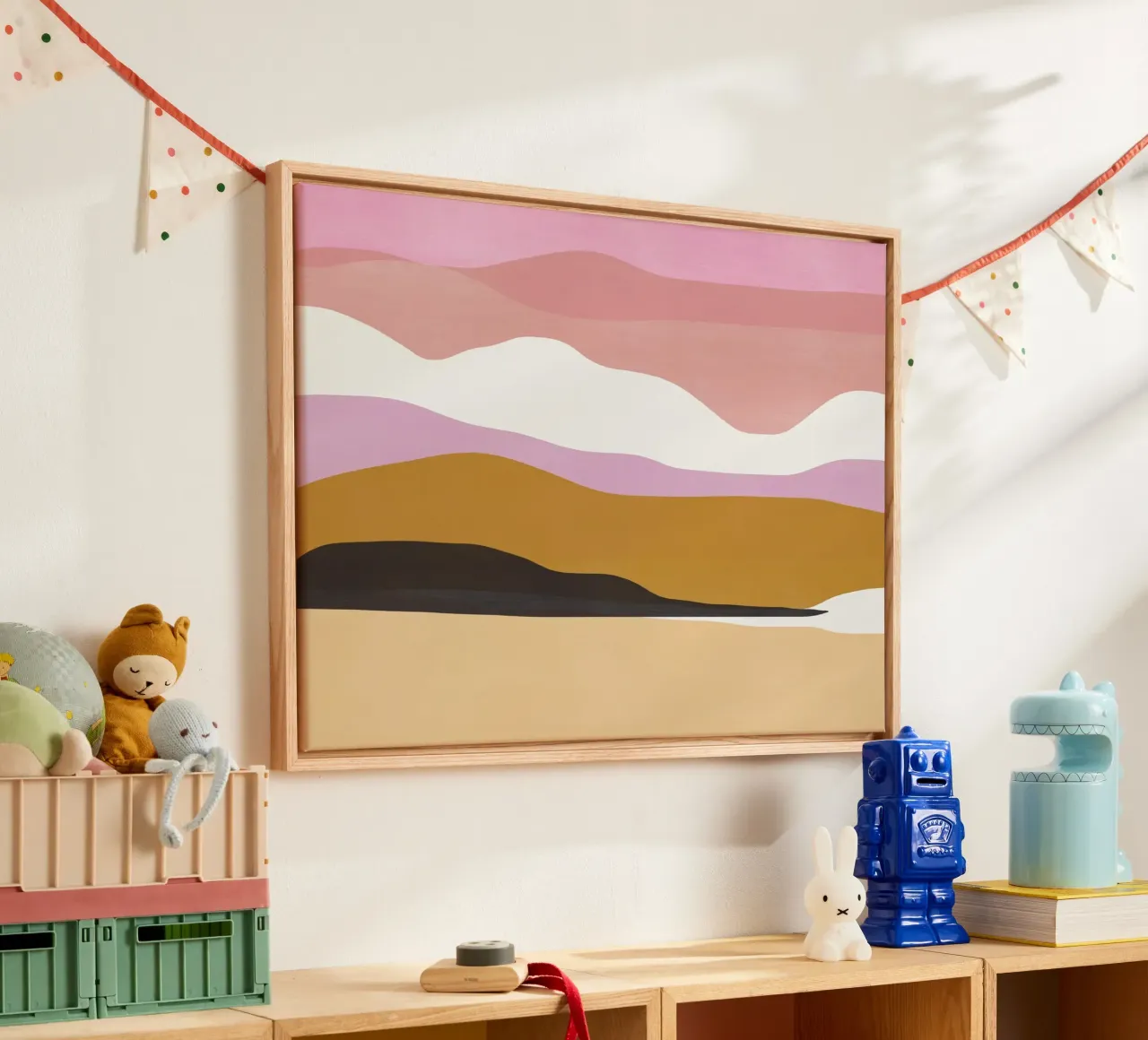Kleurrijk abstract landschap canvas van Life of Pie