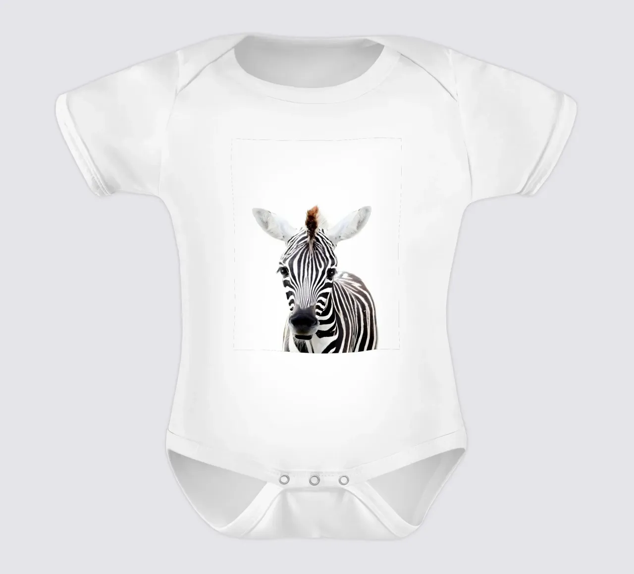 Ritratto di zebra body neonato maniche corte da Pixel Boy