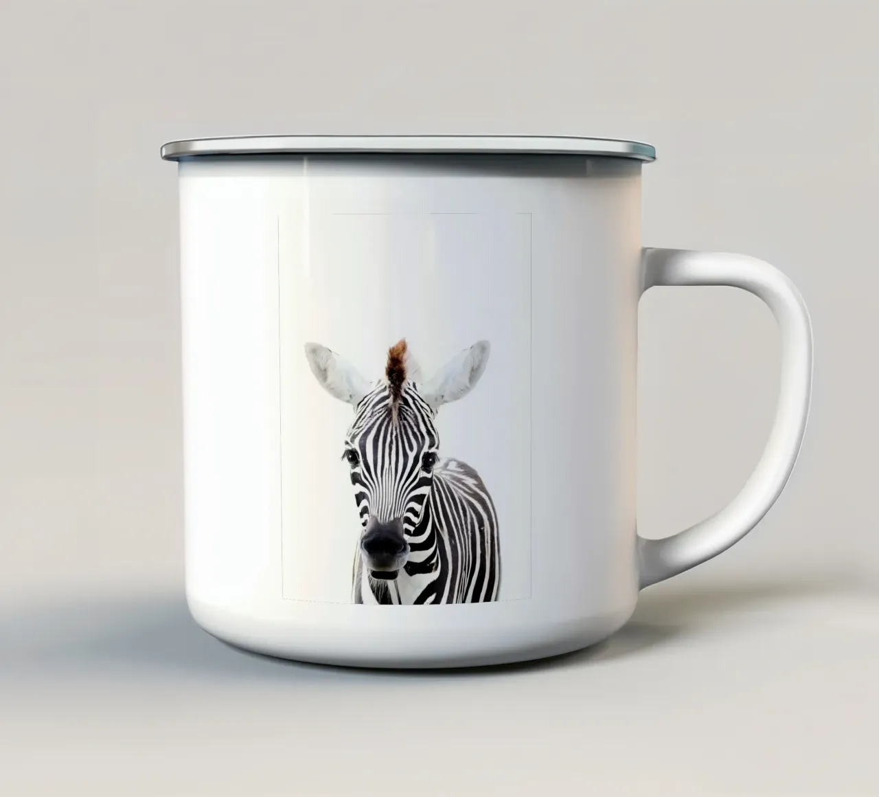 Zebra portret emaille mok van Pixel Boy