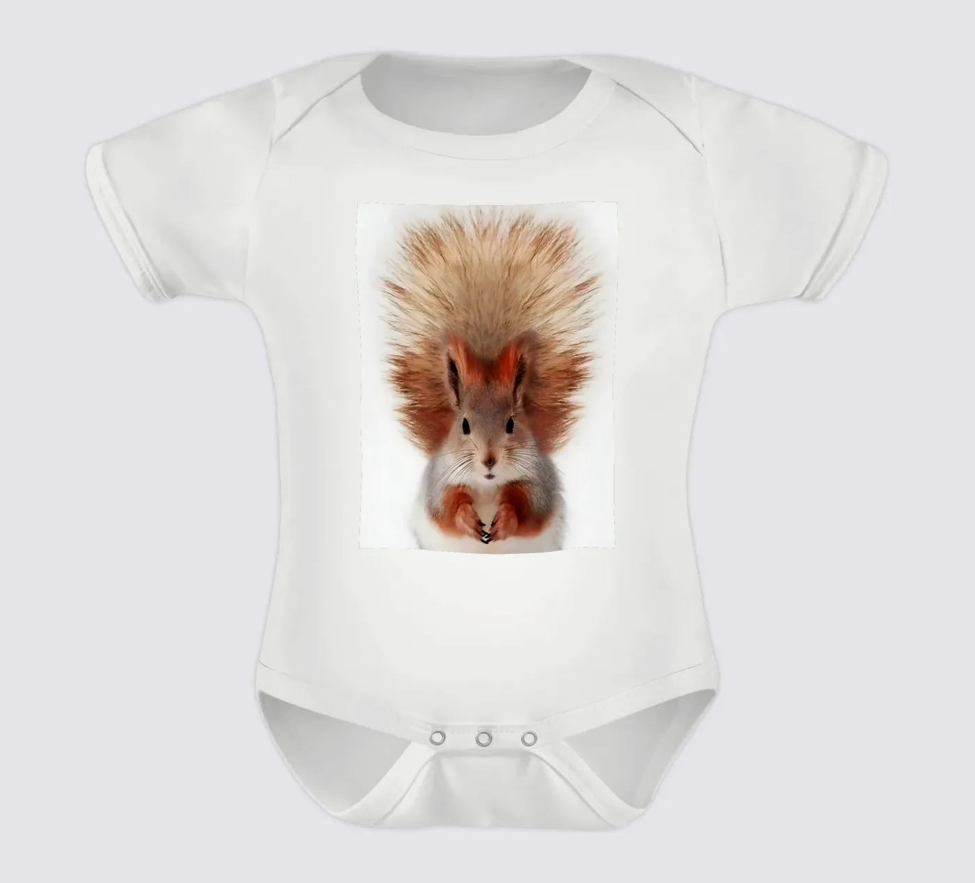 Fluffy Tail short-sleeve baby romper by Pixel Boy