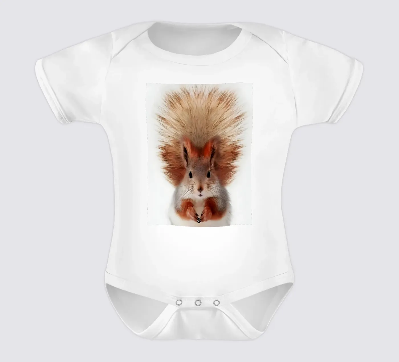 Fluffy Tail short-sleeve baby romper by Pixel Boy