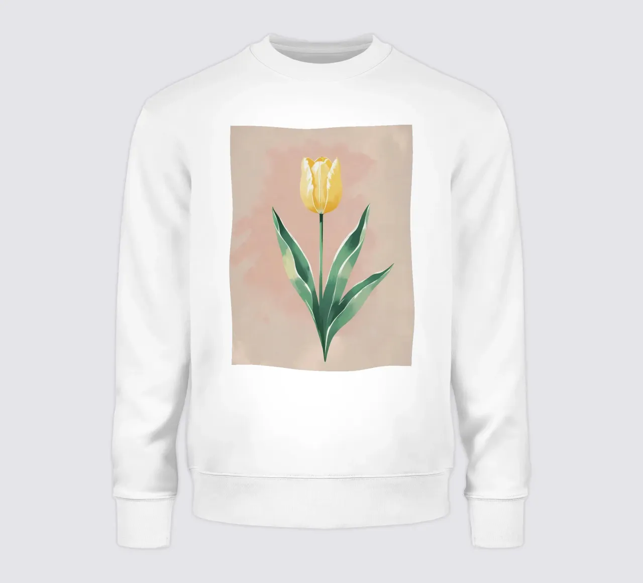 Tulipe jaune en fleurs - Peinture aquarelle douce de printemps sweat de Bloom And Brush