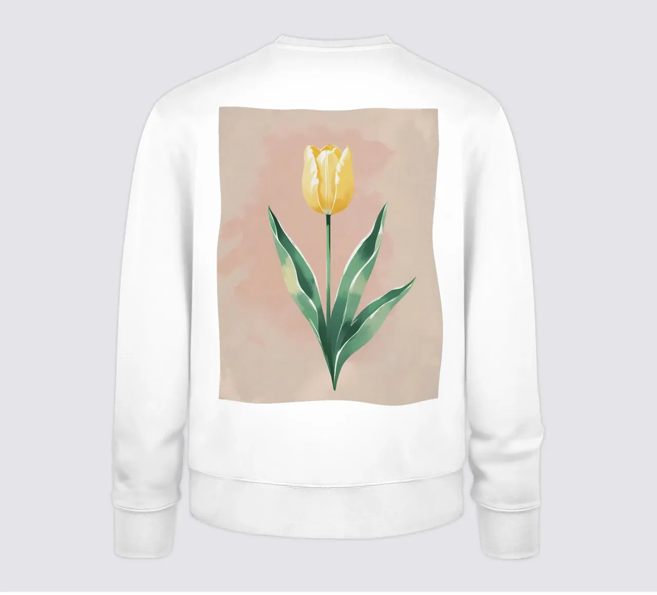 Tulipe jaune en fleurs - Peinture aquarelle douce de printemps sweat de Bloom And Brush