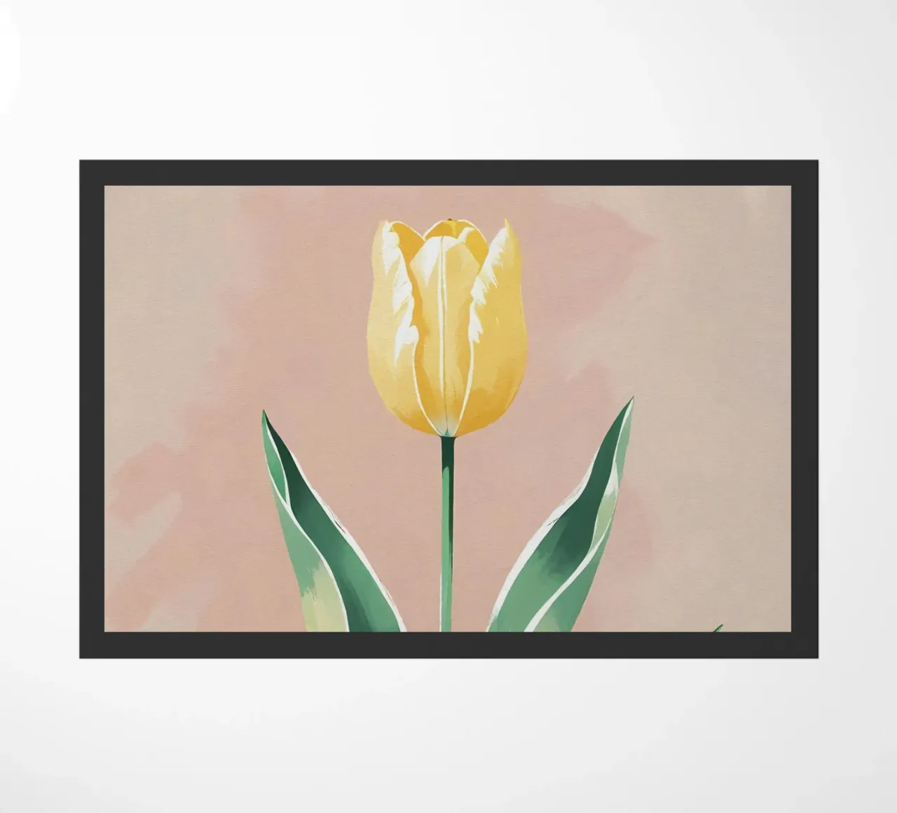 Tulipe jaune en fleurs - Peinture aquarelle douce de printemps paillasson de Bloom And Brush