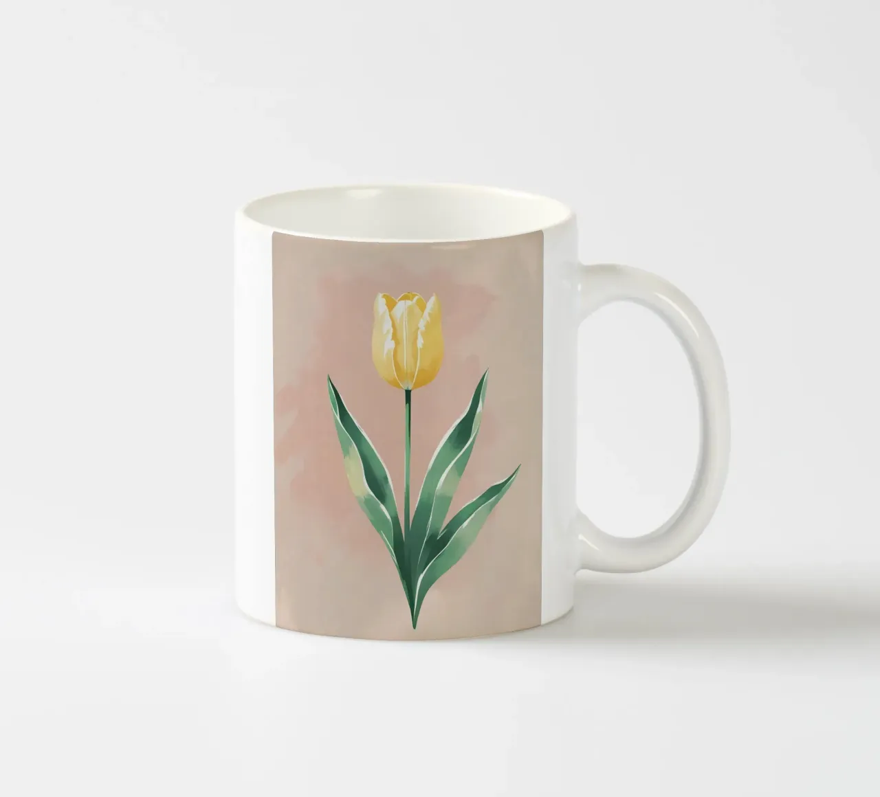 Tulipe jaune en fleurs - Peinture aquarelle douce de printemps mug en céramique de Bloom And Brush