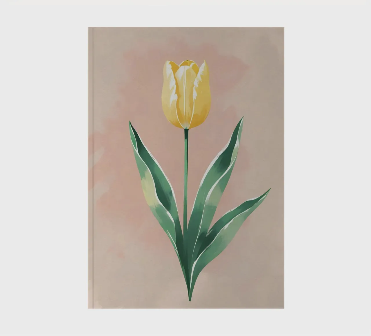 Tulipe jaune en fleurs - Peinture aquarelle douce de printemps carnet de notes de Bloom And Brush