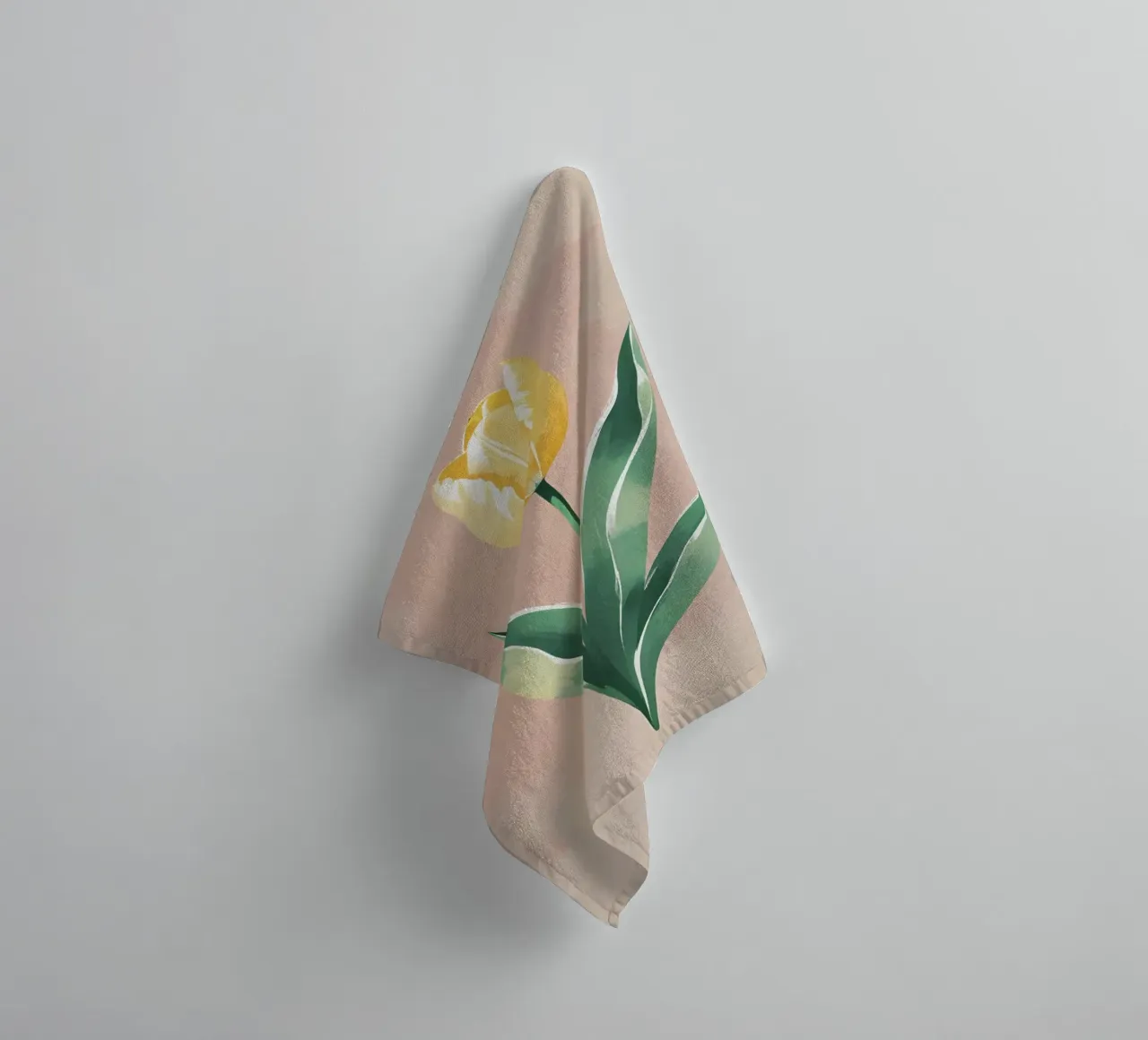 Tulipe jaune en fleurs - Peinture aquarelle douce de printemps serviette de bain de Bloom And Brush