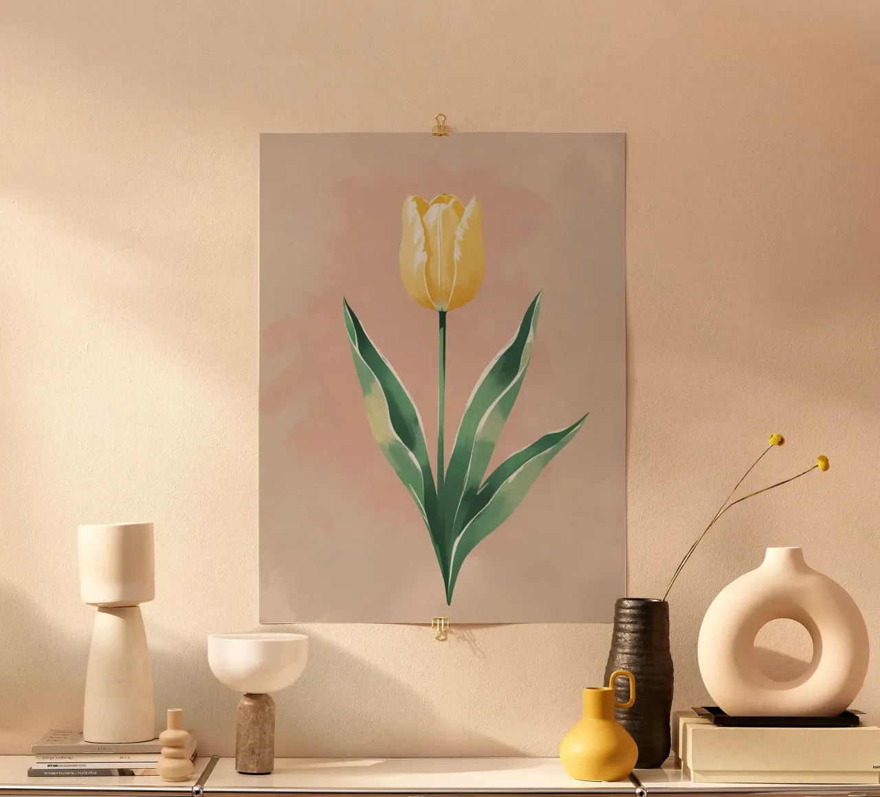 Tulipe jaune en fleurs - Peinture aquarelle douce de printemps hahnemühle de Bloom And Brush