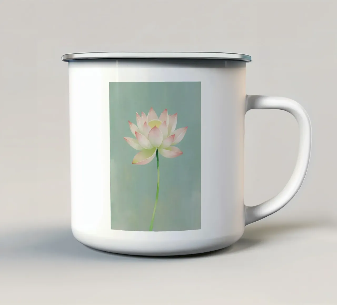 Zachte lotusbloem - Serene aquarel botanische schilderkunst emaille mok van Bloom And Brush