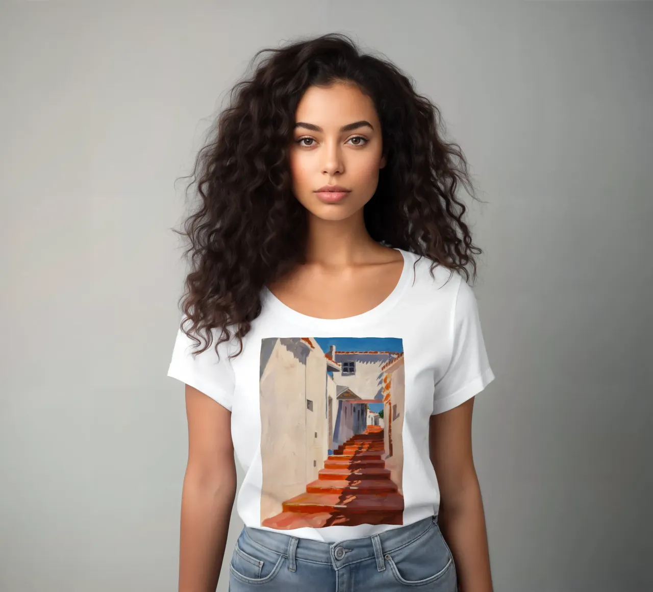 Passaggio della scala cremisi t-shirt da donna da Angkasa Mist