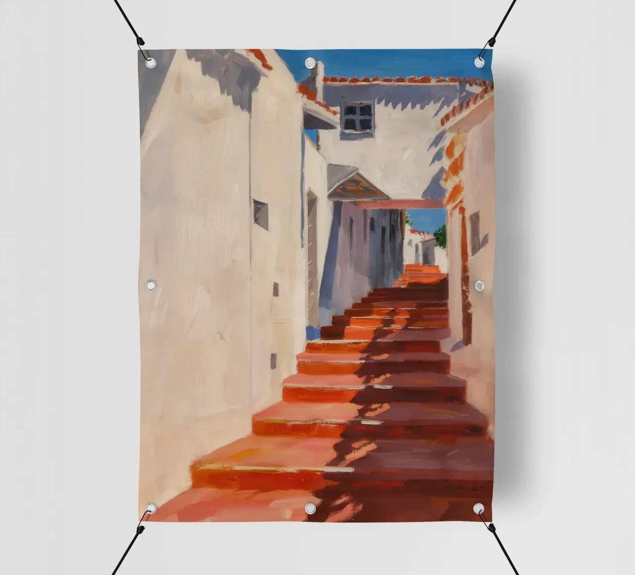 Passaggio della scala cremisi telo in pvc da Angkasa Mist
