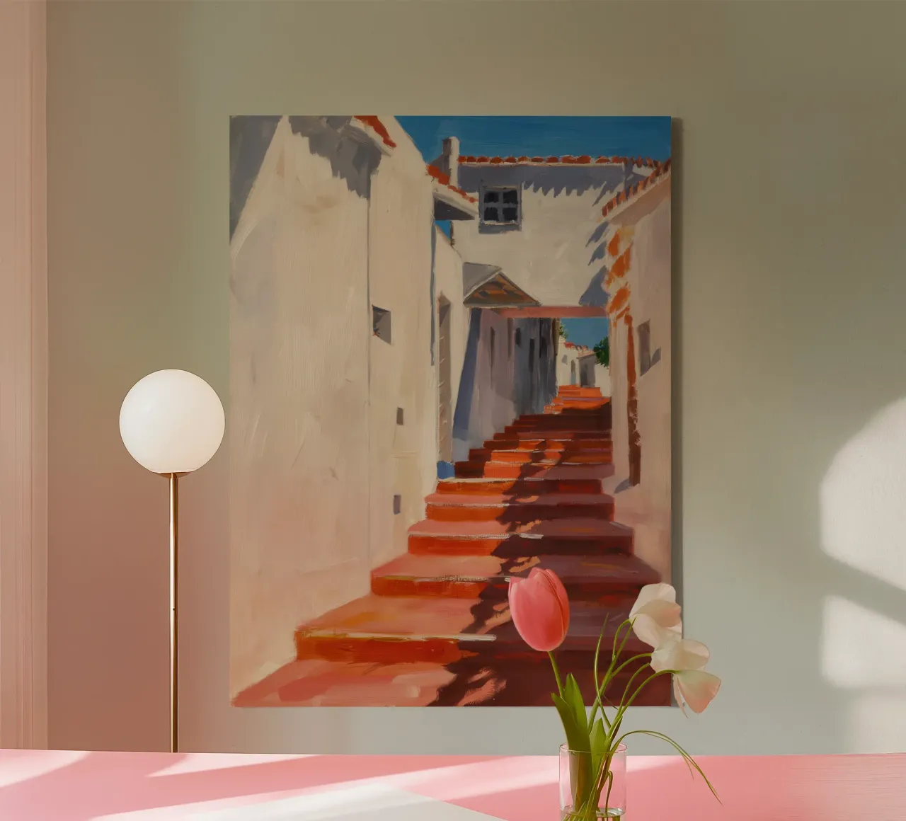 Passaggio della scala cremisi tela da Angkasa Mist