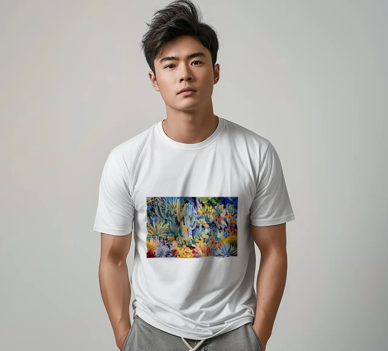 Giardino dei cactus caleidoscopio t-shirt da Angkasa Mist