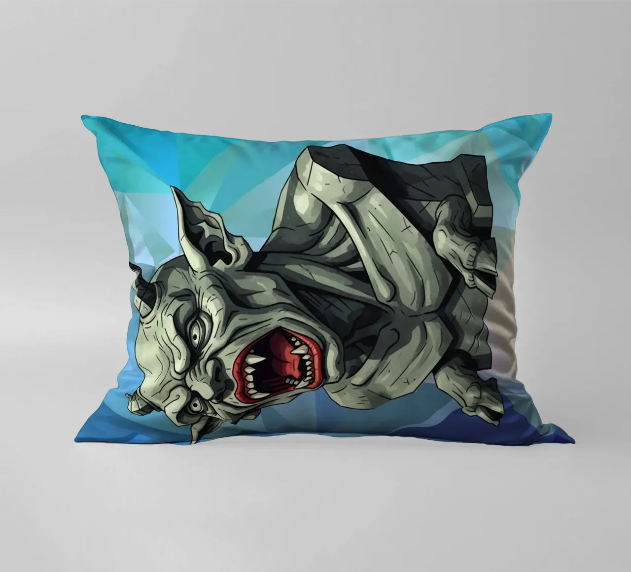 Statua della testa del diavolo Lowpoly cuscino da Low Profile