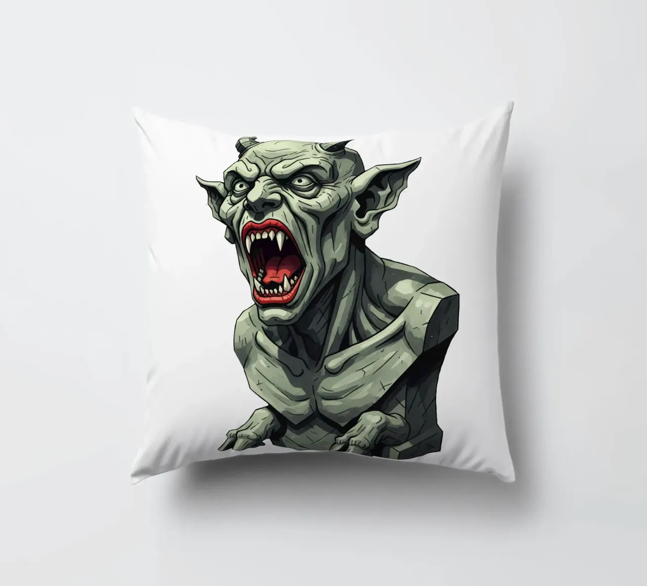 Statua della testa del diavolo Lowpoly cuscino da Low Profile