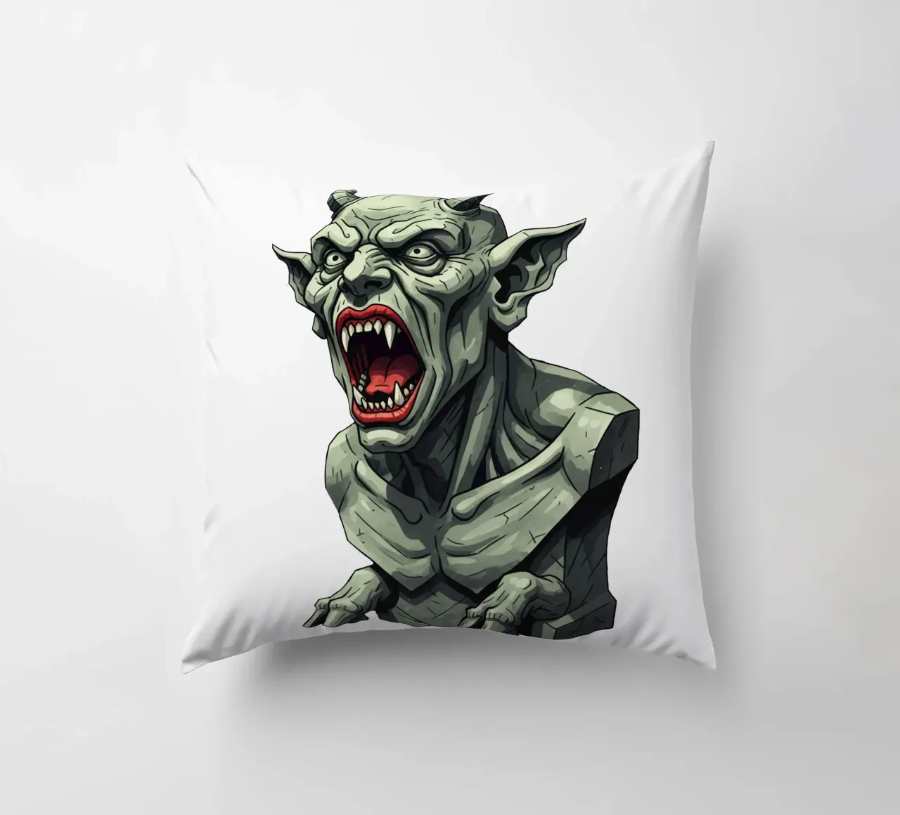 Statua della testa del diavolo Lowpoly cuscino da Low Profile