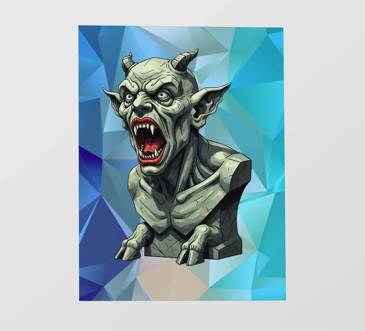 Statua della testa del diavolo Lowpoly telo in pvc da Low Profile