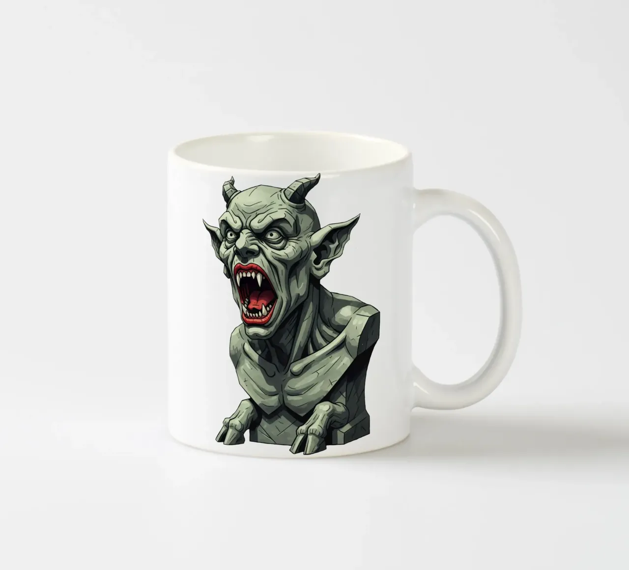 Statua della testa del diavolo Lowpoly tazza in ceramica da Low Profile