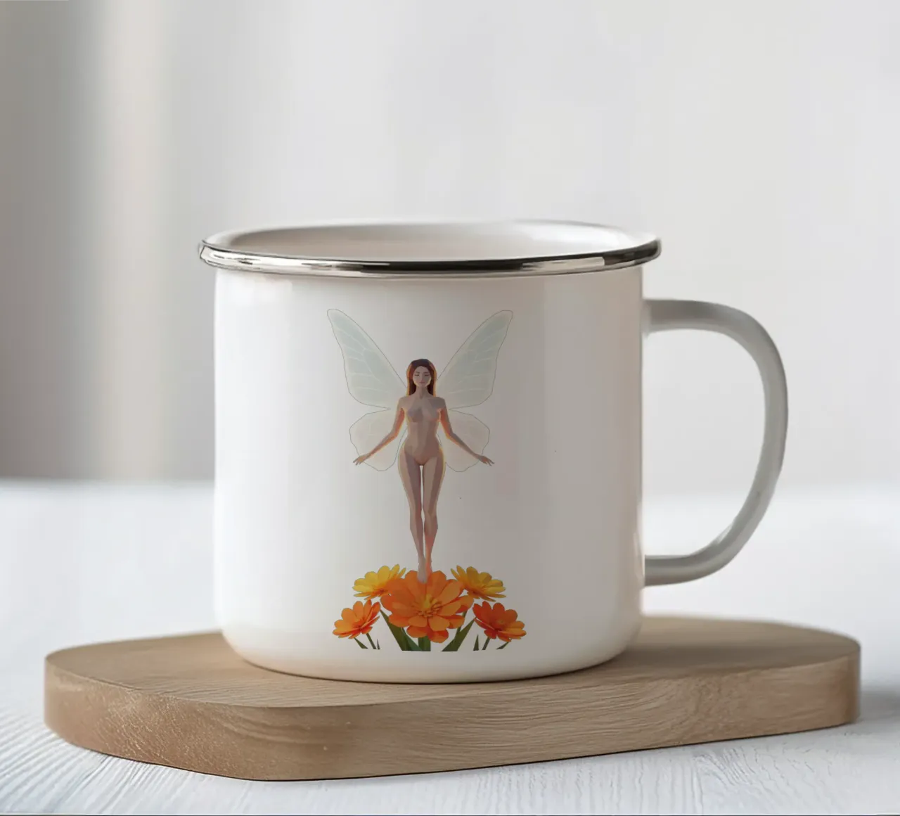 La farfalla Lowpoly tazza in smalto da Low Profile