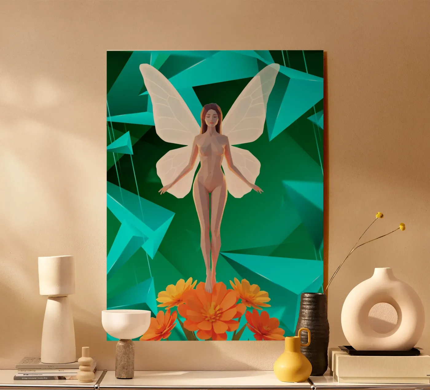 The Butterfly Lowpoly Acryl-Glas von Low Profile