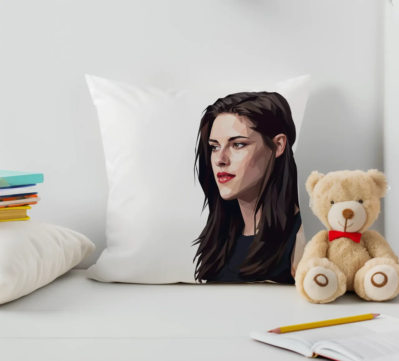 Kristen Stewart Low poly cuscino da Low Profile