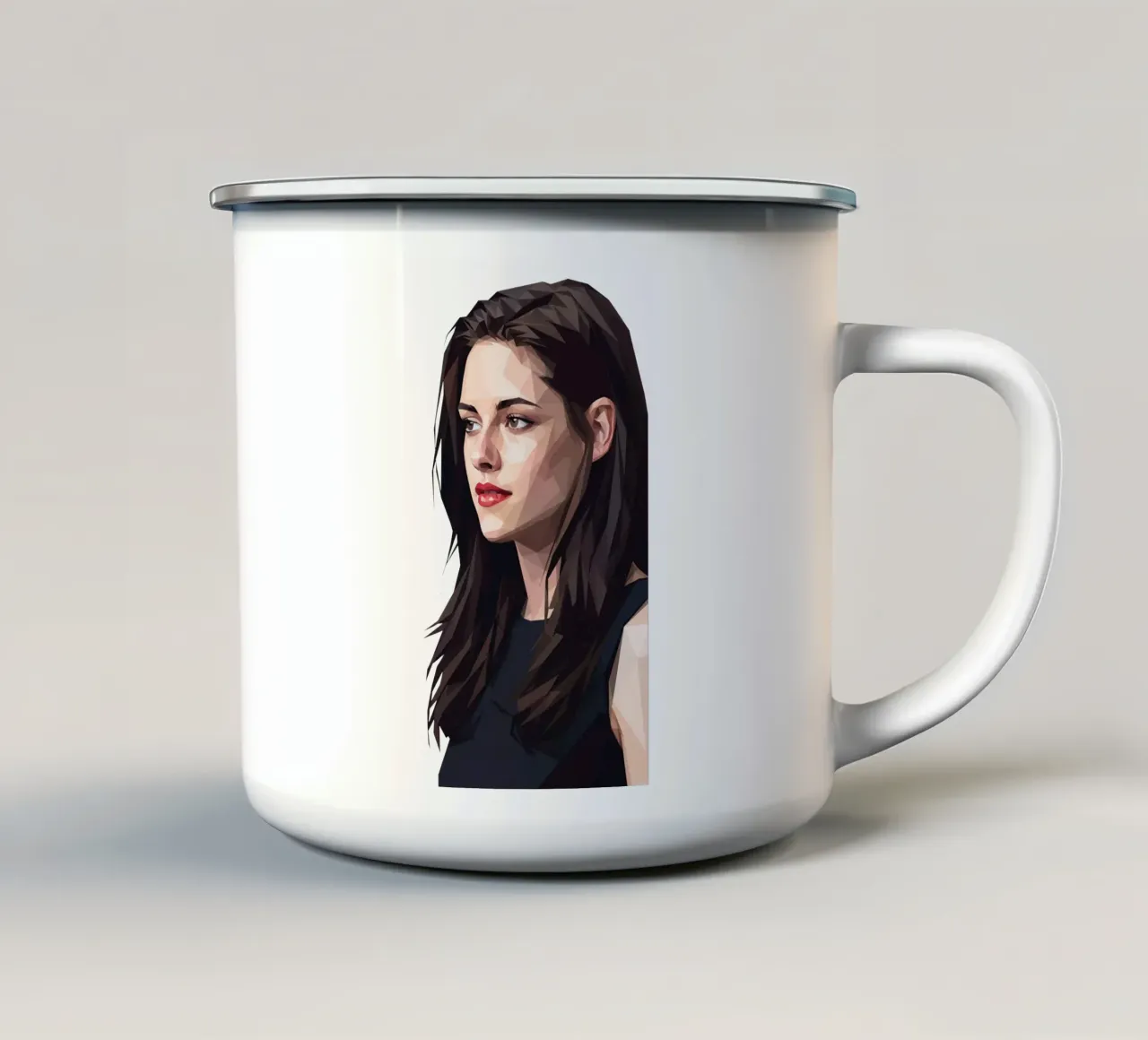 Kristen Stewart Low poly tazza in smalto da Low Profile