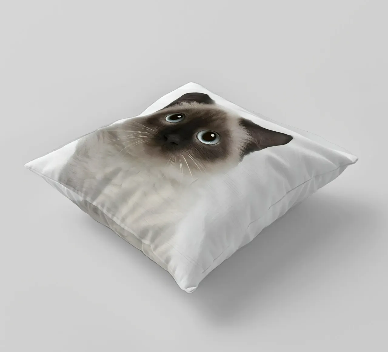 Siamese dagli occhi blu cuscino da Pixel Boy