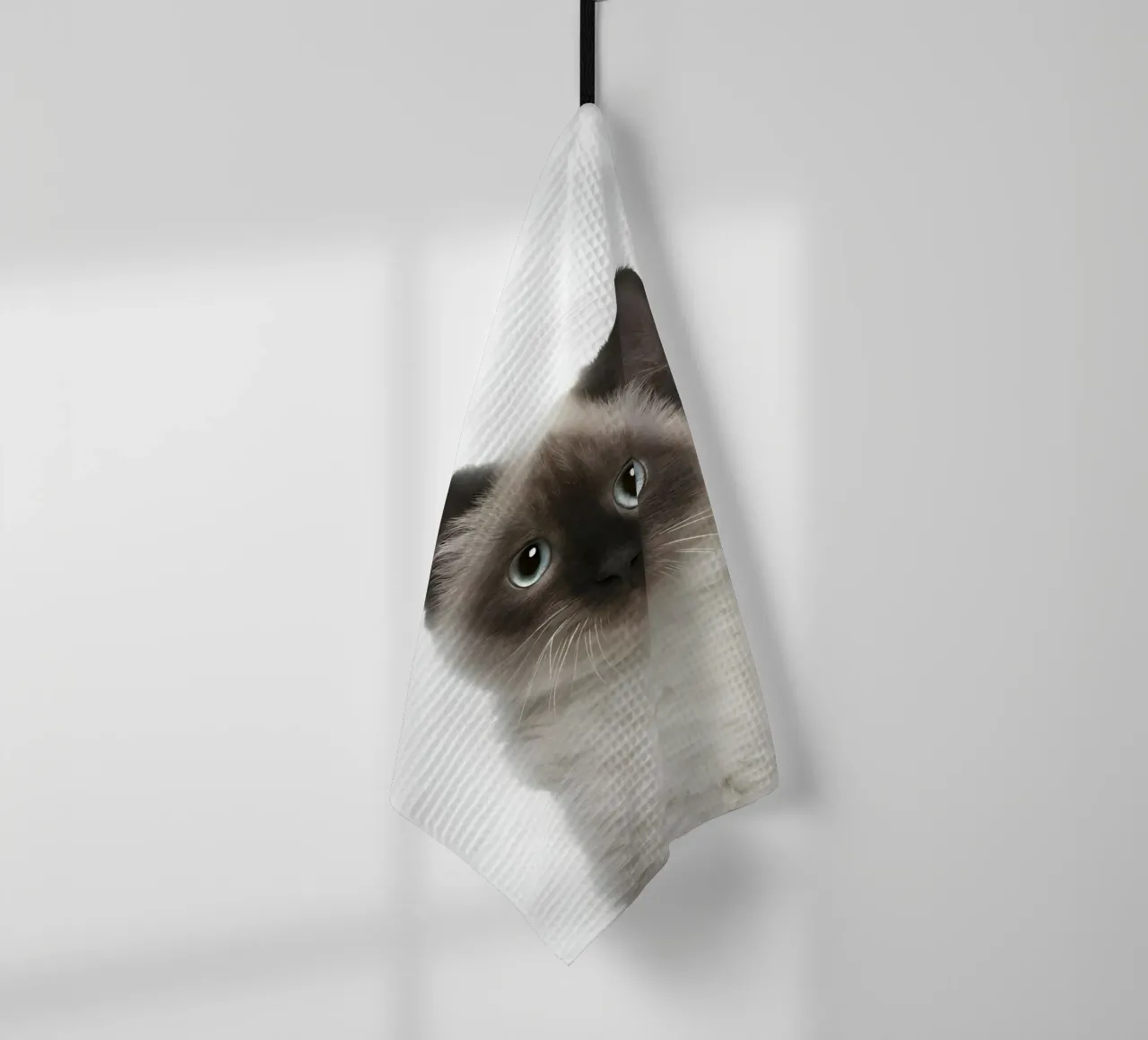 Siamese dagli occhi blu canovaccio da cucina da Pixel Boy