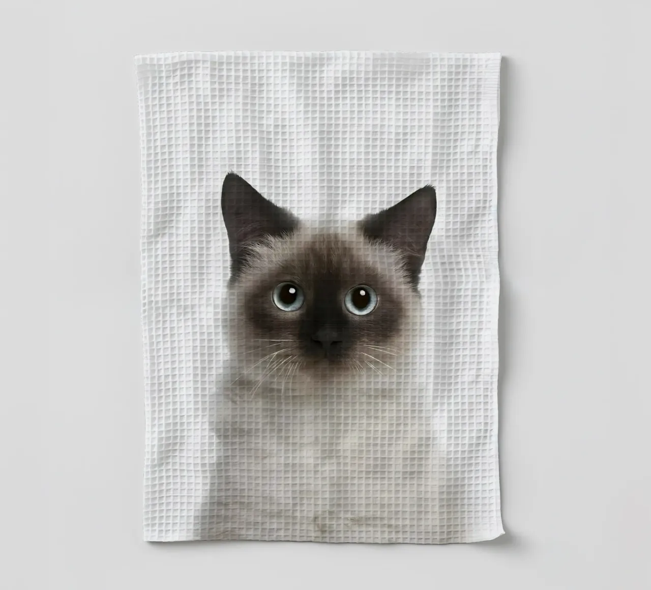 Siamese dagli occhi blu canovaccio da cucina da Pixel Boy